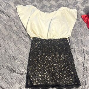 Inspire Black and Cream Lace Dress